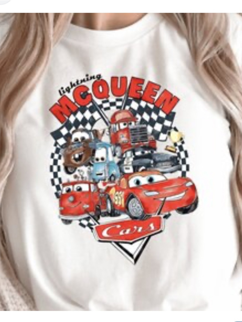 Lightning McQueen White T-Shirt 5